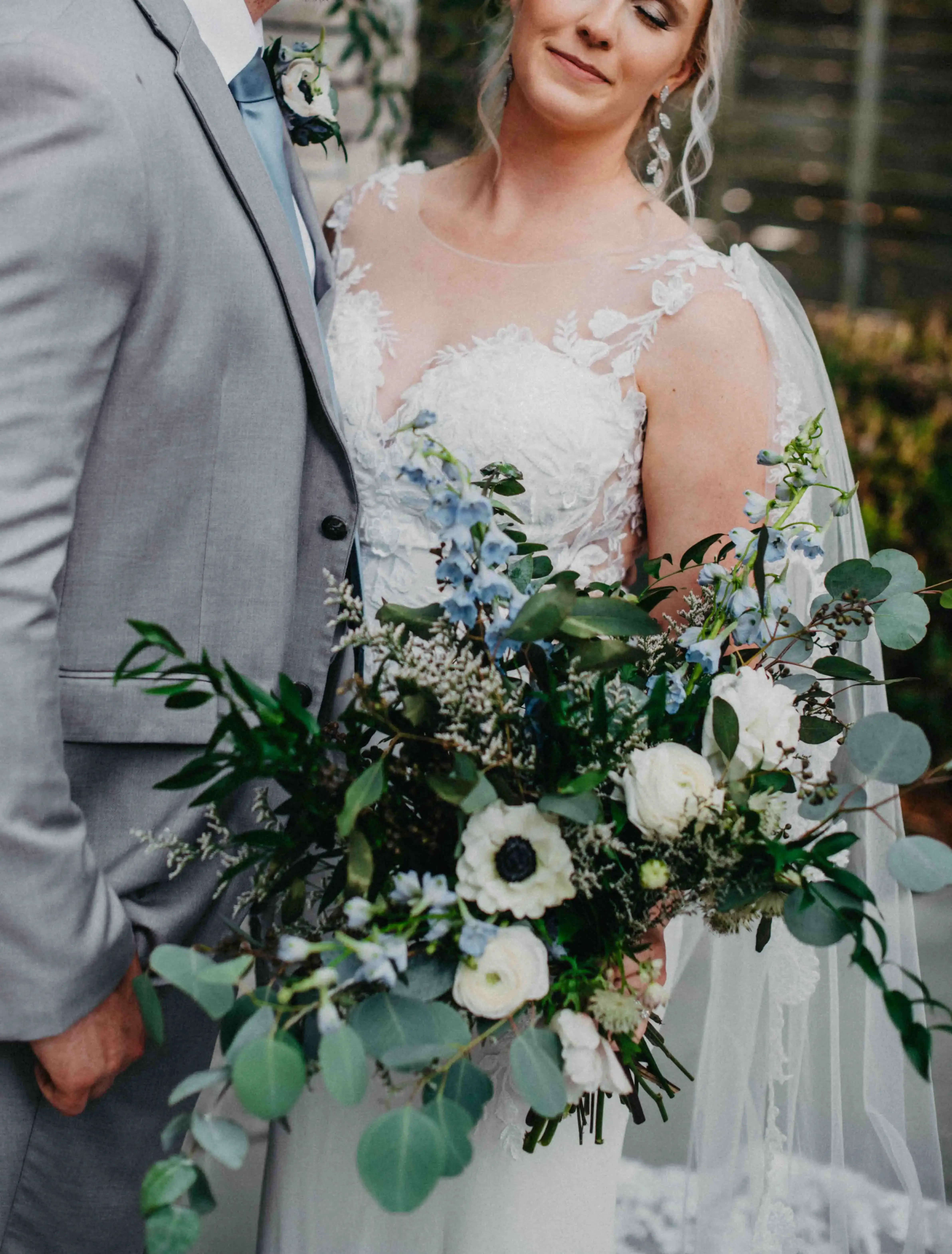 Wedding flowers on the main reception table
