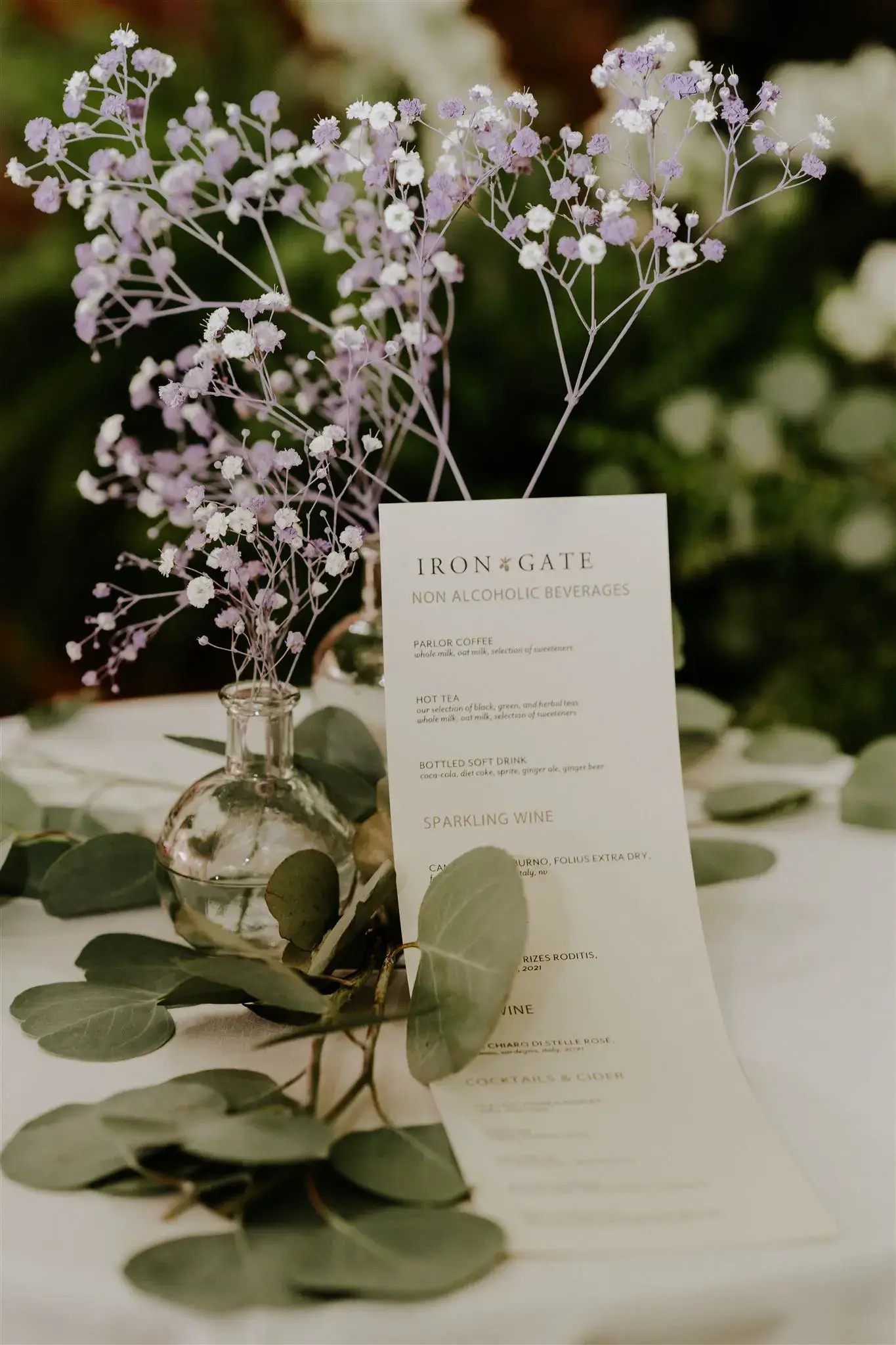 Thematic flower arrangement for wedding