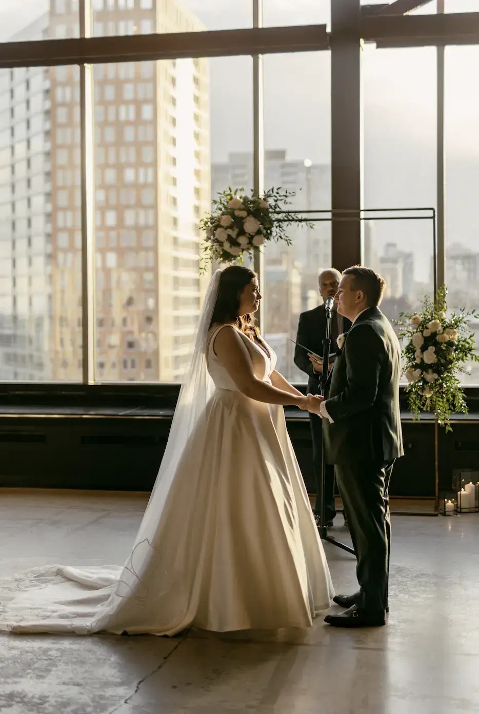 Wedding ceremony decorated with flowers