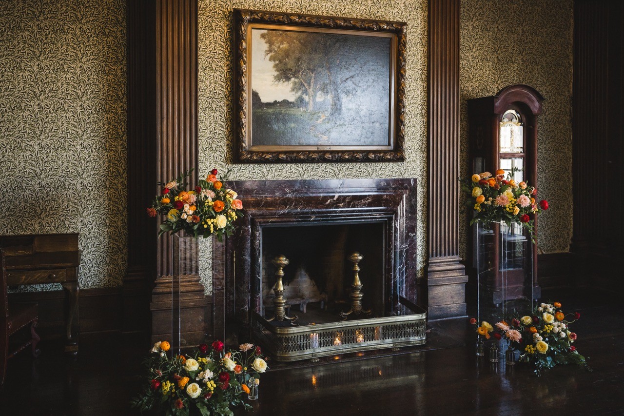 Wedding floral decoration on main stage