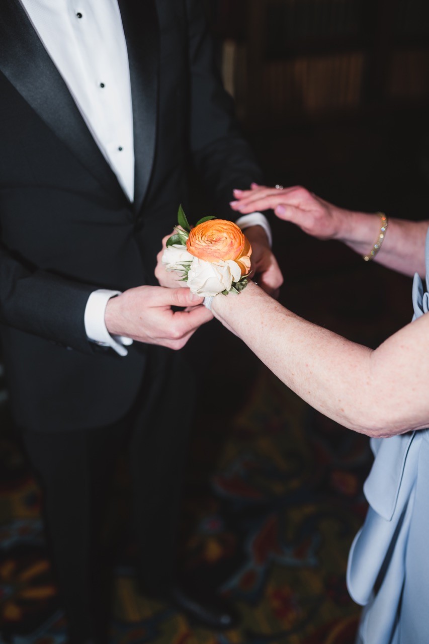 Flowers at wedding creating romantic ambiance