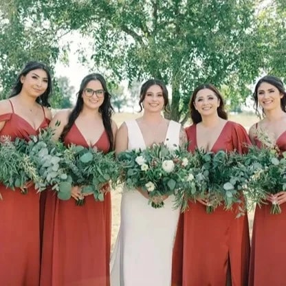 Different types of greenery for bouquets at a wedding